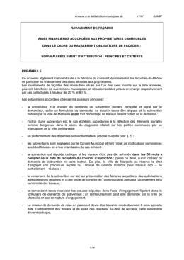 pour accéder au règlement d`attribution des subventions