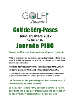 Golf de L&eacute;ry-Poses Journ&eacute;e PING - Golf de Lery