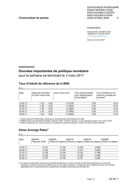 Données importantes de politique monétaire pour la semaine se