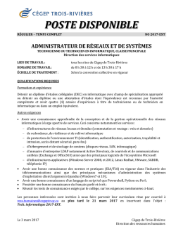 poste disponible