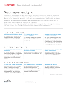 Lyric Dealer Sell Sheet/French