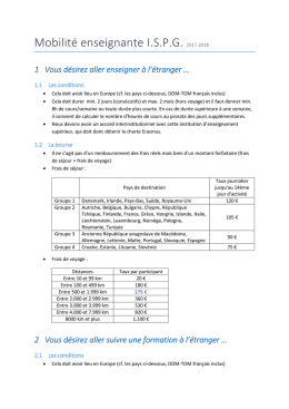 Mobilité enseignante I.S.P.G. 2017-2018