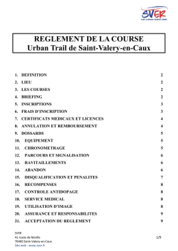 R&egrave;glement de la course