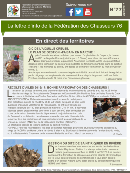 Consultez la 77&egrave;me lettre d`info hebdomadaire