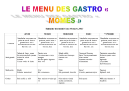 Semaine du lundi 6 au 10 mars 2017