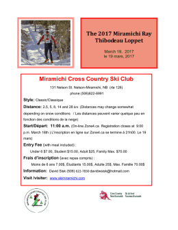 The 2017 Miramichi Ray Thibodeau Loppet