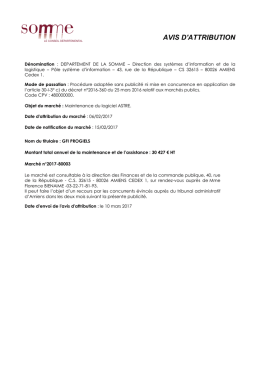 AVIS D`ATTRIBUTION