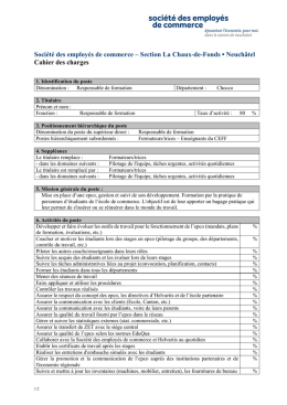 Cahier des charges