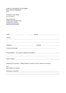 Téléchargez le bulletin d`inscription