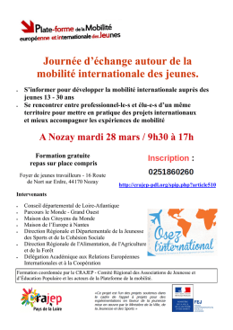 Journée mobilité – 28 mars - Maison de l`Europe à Nantes