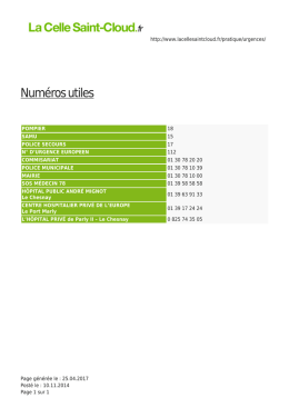 Num&eacute;ros utiles - La Celle Saint