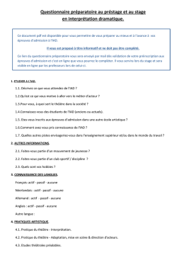 Questionnaire EDA interprétation dramatique