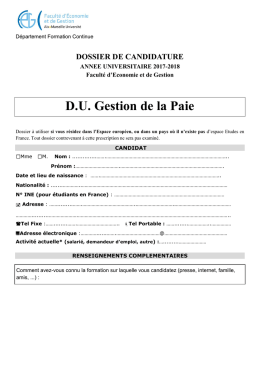 dossier de candidature