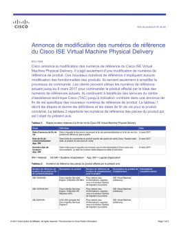 Annonce de modification des numéros de référence du Cisco ISE