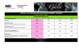 TARIFS 2017 - GALA DES GRANDS PRIX D`EXCELLENCE EN
