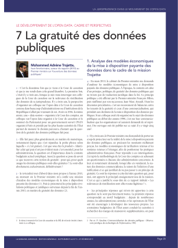 7 La gratuité des données publiques