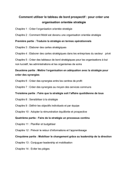 Comment utiliser le tableau de bord prospectif : pour créer une