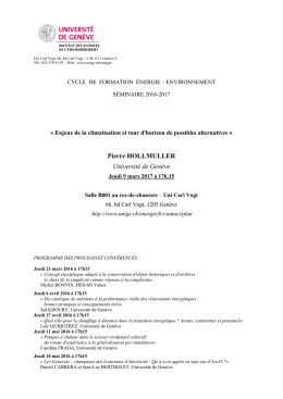 Annonce - Université de Genève