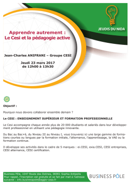 Apprendre autrement : Le Cesi et la pédagogie active - CASA