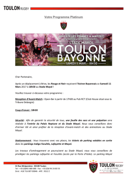 Programme Mayol - Rugby Club Toulonnais