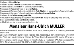 Monsieur Hans-Ulrich MULLER