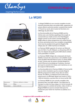 Présentation console MQ80 Chamsys