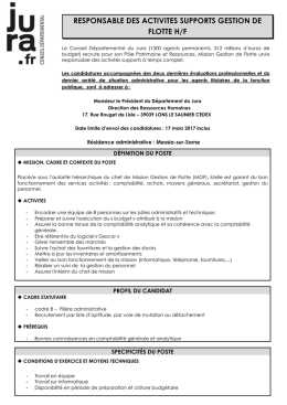 Responsable des Activités Support Gestion de Flotte