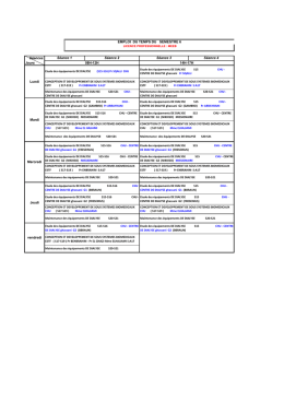 Séances Jours EMPLOI DU TEMPS DU SEMESTRE 6 Séance 1