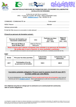 Nous n`avons que 5 places à proposer pour assister à ce