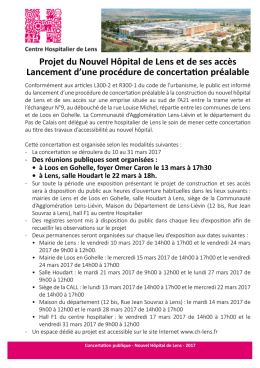 Projet du Nouvel Hôpital de Lens et de ses accès - Loos-en