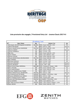jarama-classic : liste des engag&eacute;s
