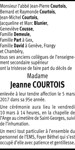 Jeanne COURTOIS