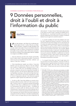 9 Données personnelles, droit à l`oubli et droit à l