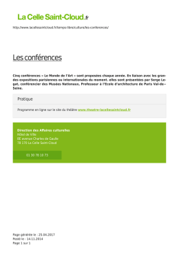 Les conférences - La Celle Saint