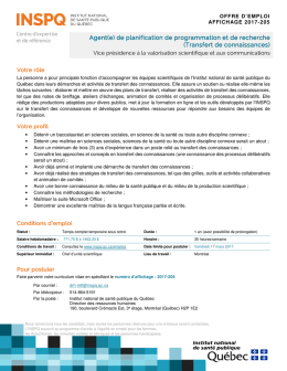 Agent(e) de planification de programmation et de recherche