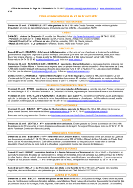 Fêtes et manifestations du 3 au 9 mars 2017