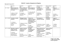 Programme du FUN inter-degrés du 22 mars 2017