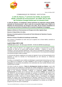 COMMUNIQUE DE PRESSE / INVITATION La