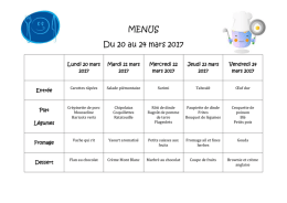 MENUS Du 20 au 24 mars 2017