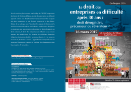 Programme - Avocats Conseil d`Entreprise