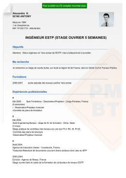 STAGE OUVRIER 5 SEMAINES