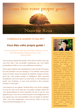 Vous êtes votre propre guide