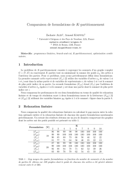 Comparaison de formulations de K-partitionnement