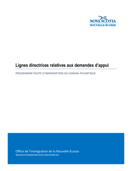 Lignes directrices relatives aux demandes d`appui