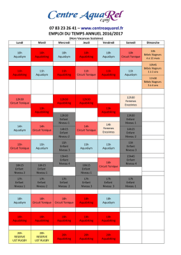 emploi du temps annuel 2016/2017