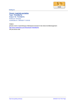 Forum: Logiciels portables