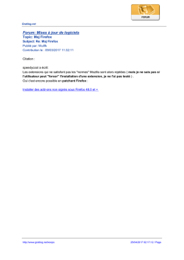 Forum: Mises &agrave; jour de logiciels