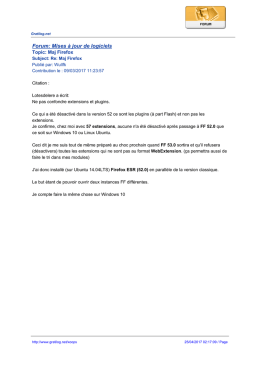 Forum: Mises &agrave; jour de logiciels