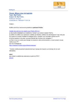 Forum: Mises &agrave; jour de logiciels