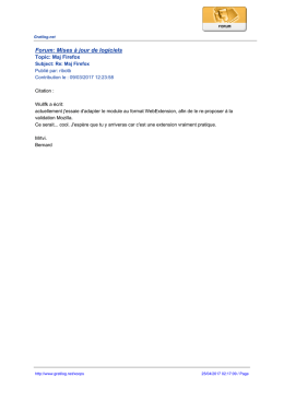 Forum: Mises &agrave; jour de logiciels